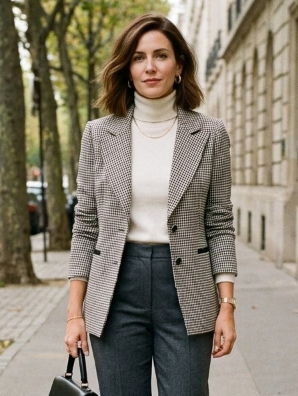 NWOT Tahari 8 Classic Houndstooth Blazer Old Money Contemporary Academia Office